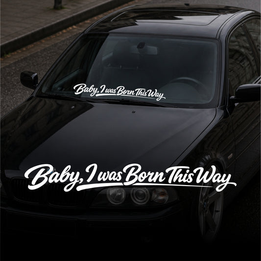 BABY, I WAS BORN THIS WAY  - Plotted Vinyl Banner Decal