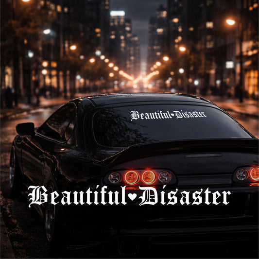 BEAUTIFULL DISASTER - Plotted Vinyl Banner Decal