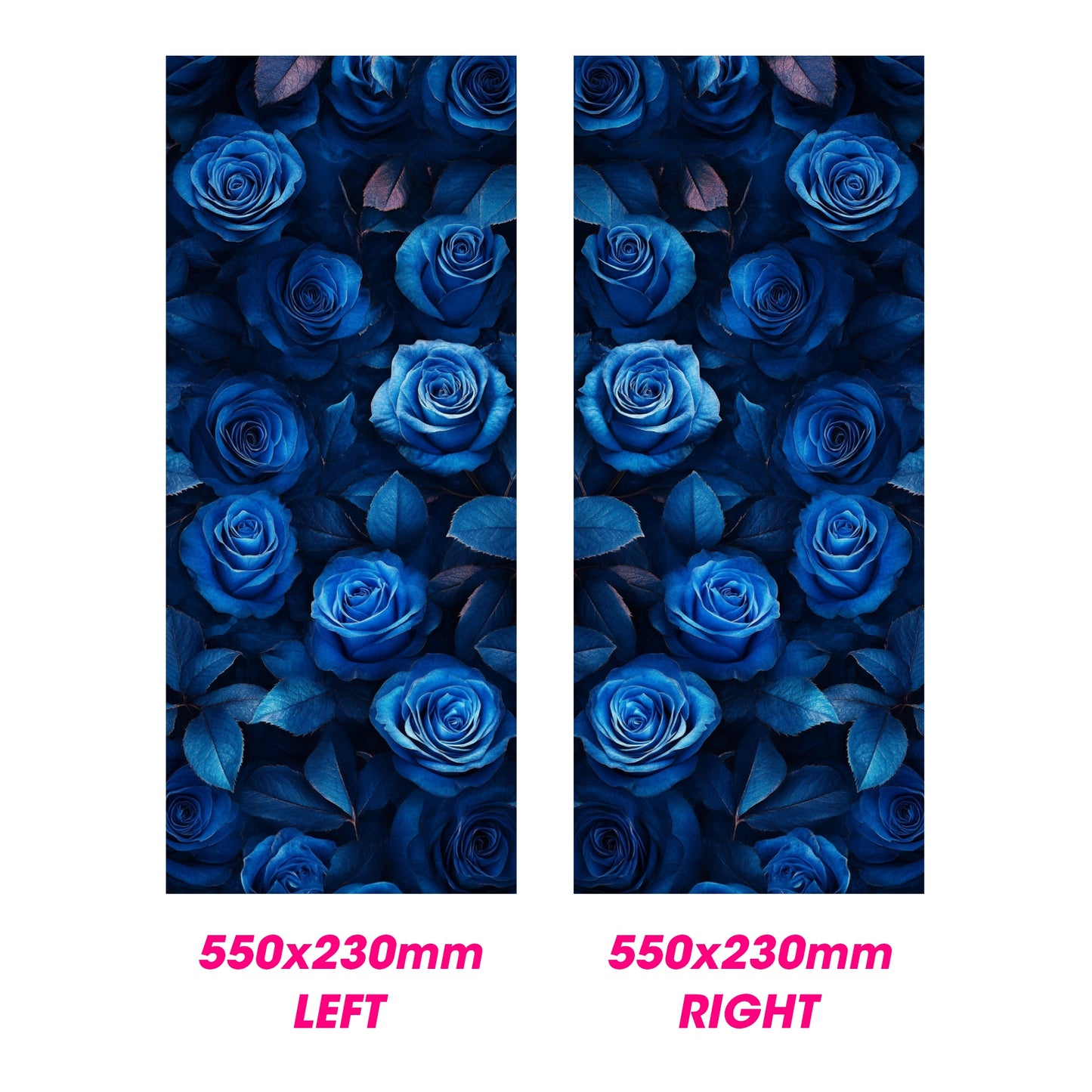 BLUE ROSES - Car Doors Pillar Decals