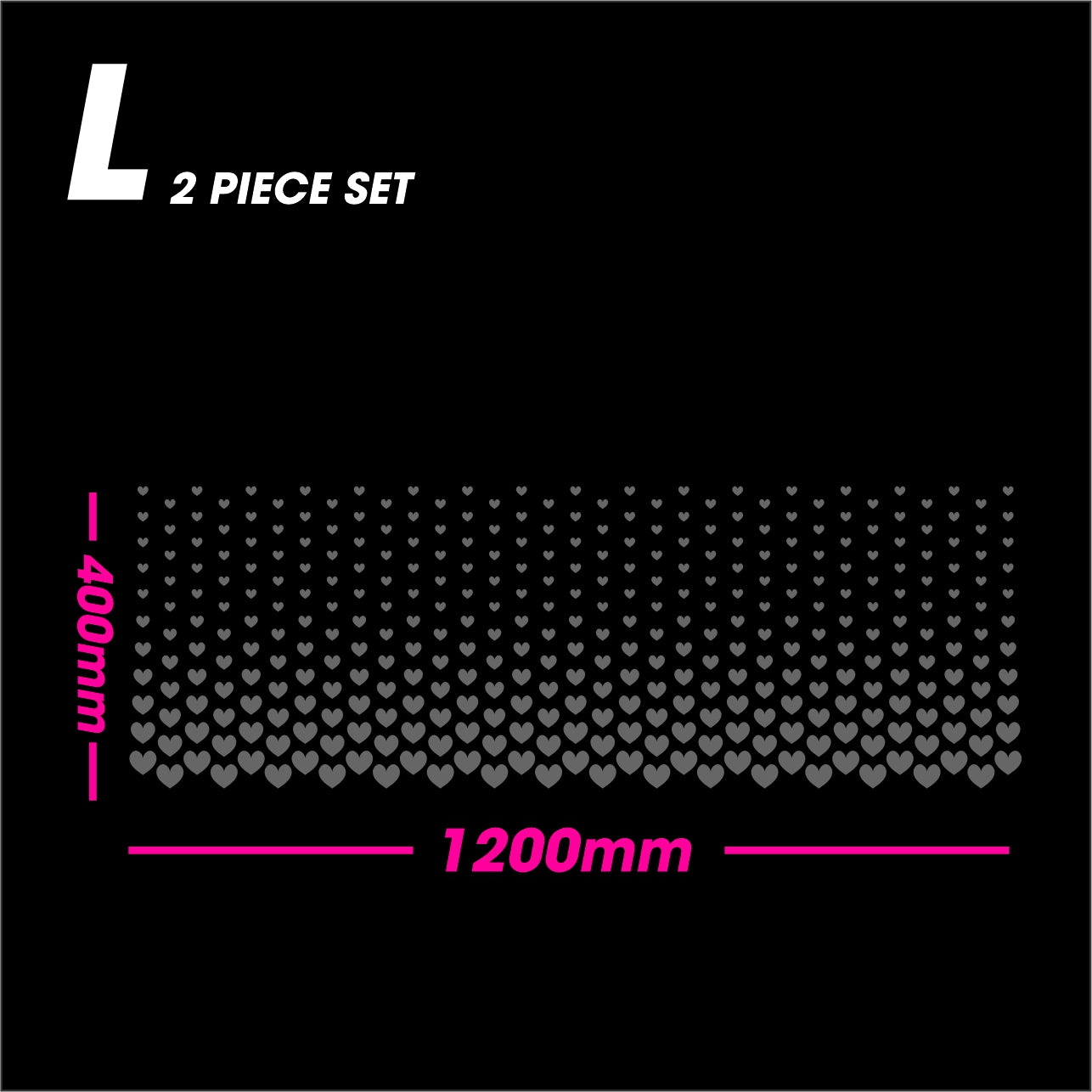 Black Matt HEARTS size L 2-piece set vinyl