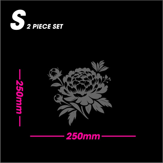 Black Matt PEONY size S 2-piece set black matt vinyl