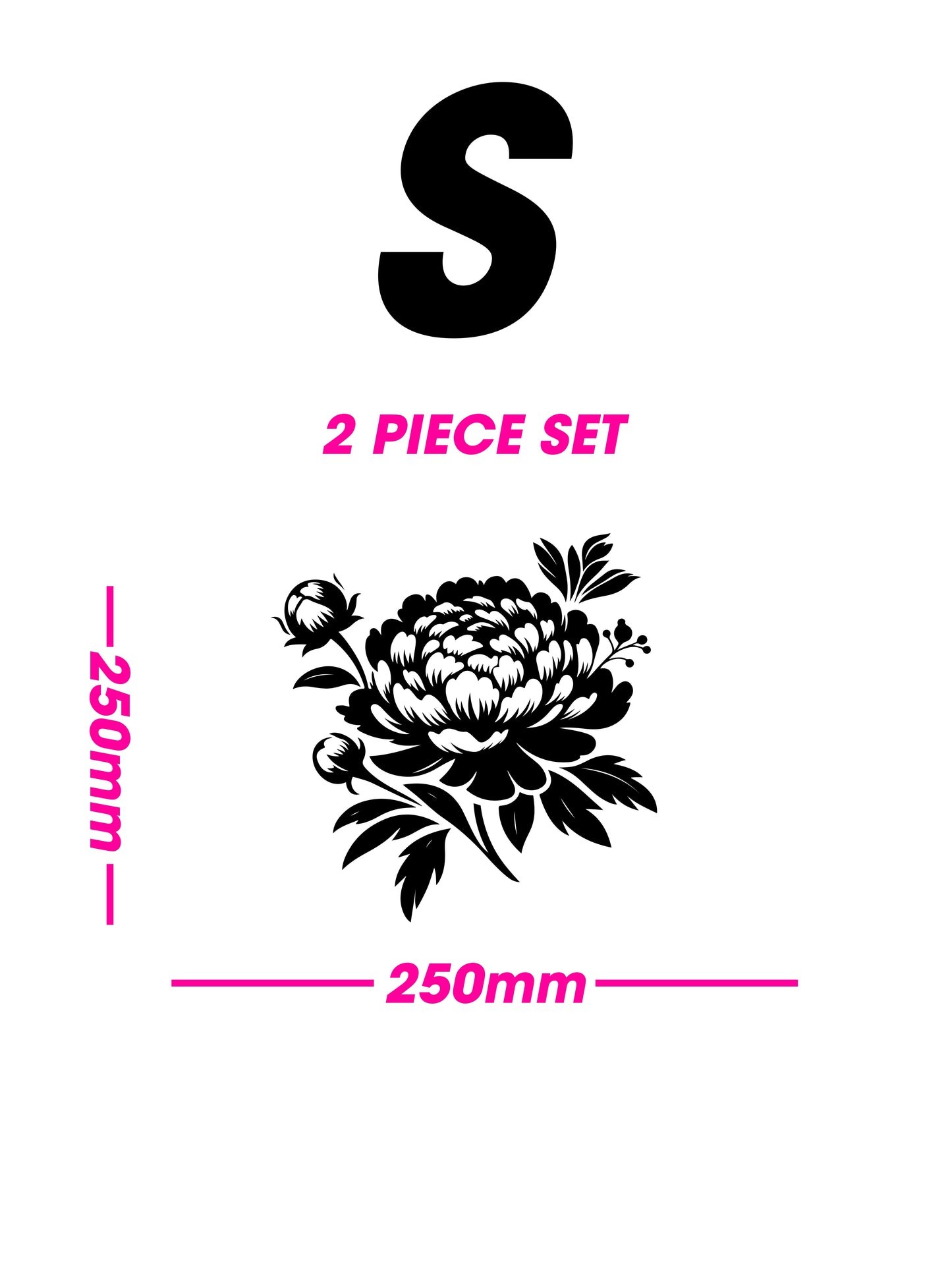 Black Matt Decal - Peony (FOR VARIOUS CARS)