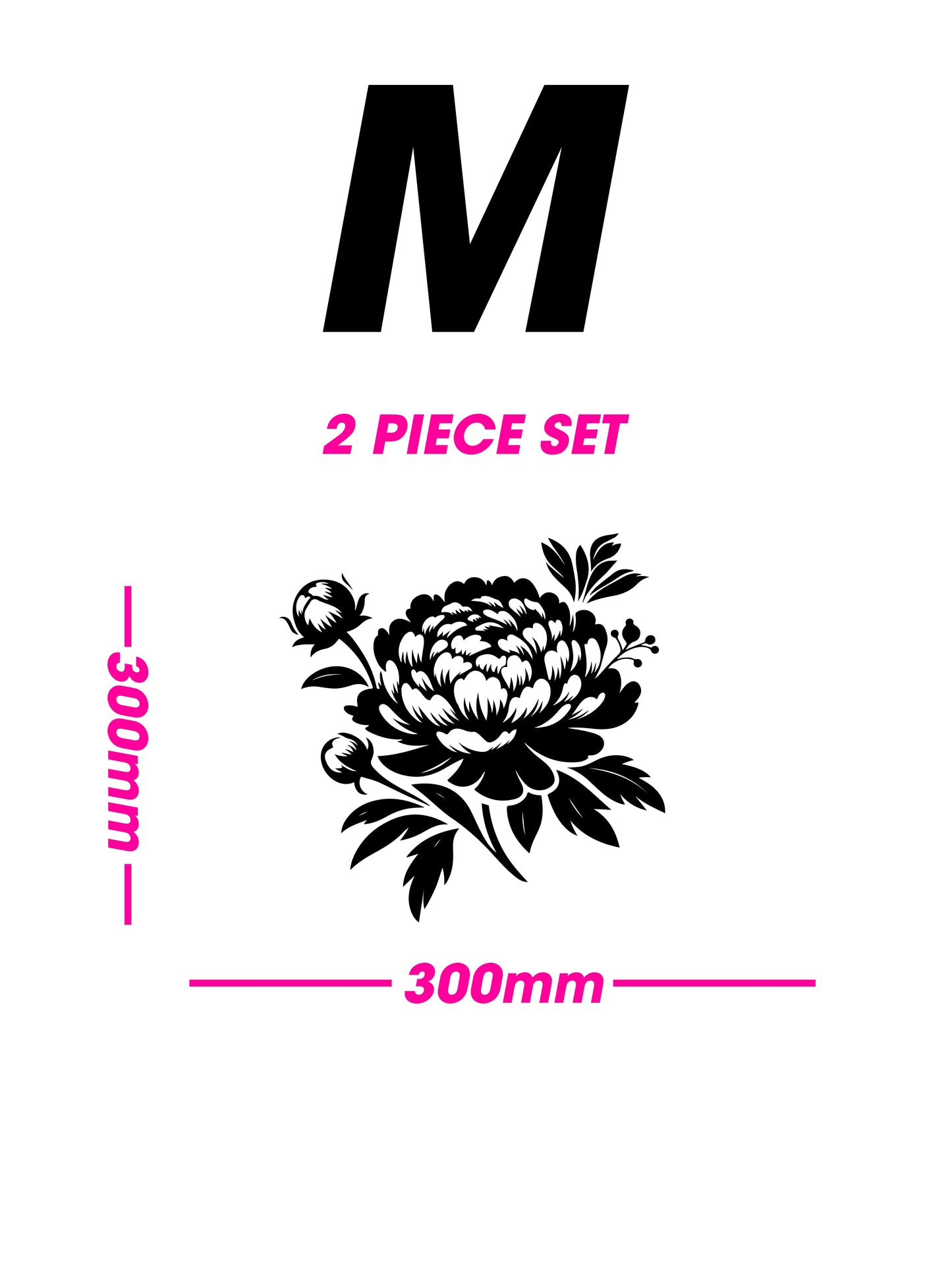 Black Matt Decal - Peony (FOR VARIOUS CARS)