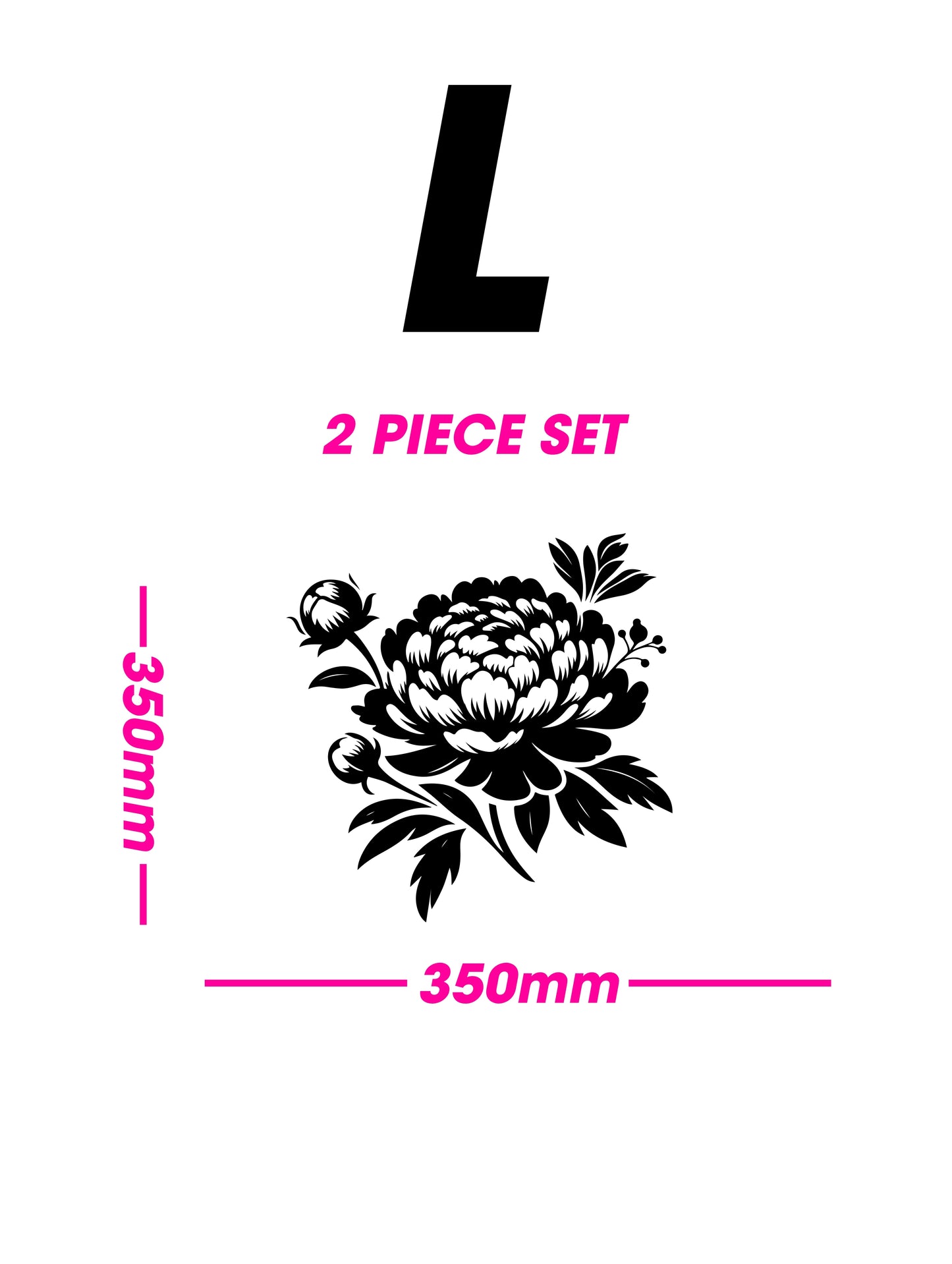 Black Matt Decal - Peony (FOR VARIOUS CARS)