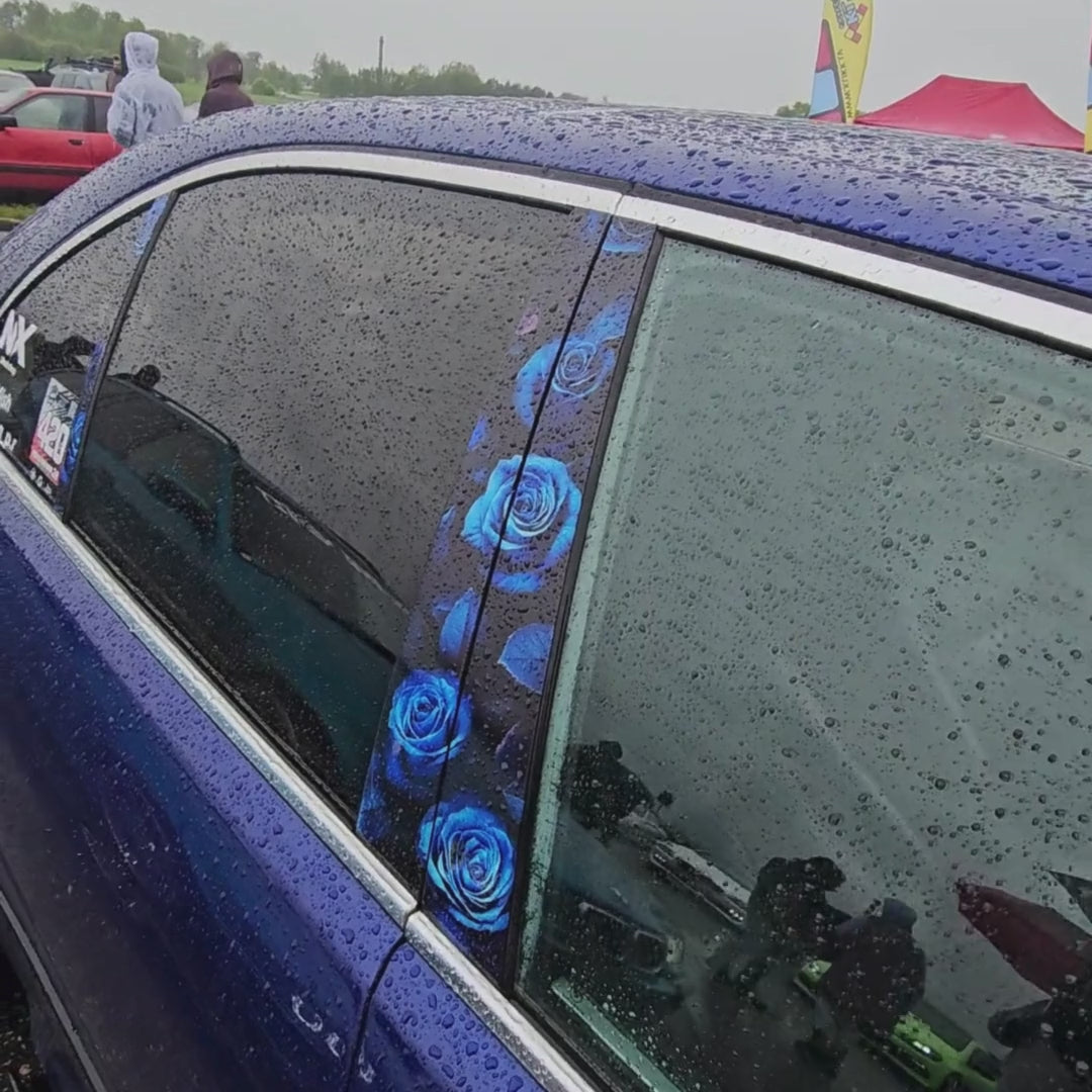 BLACK ROSES - Car Doors Pillar Decals
