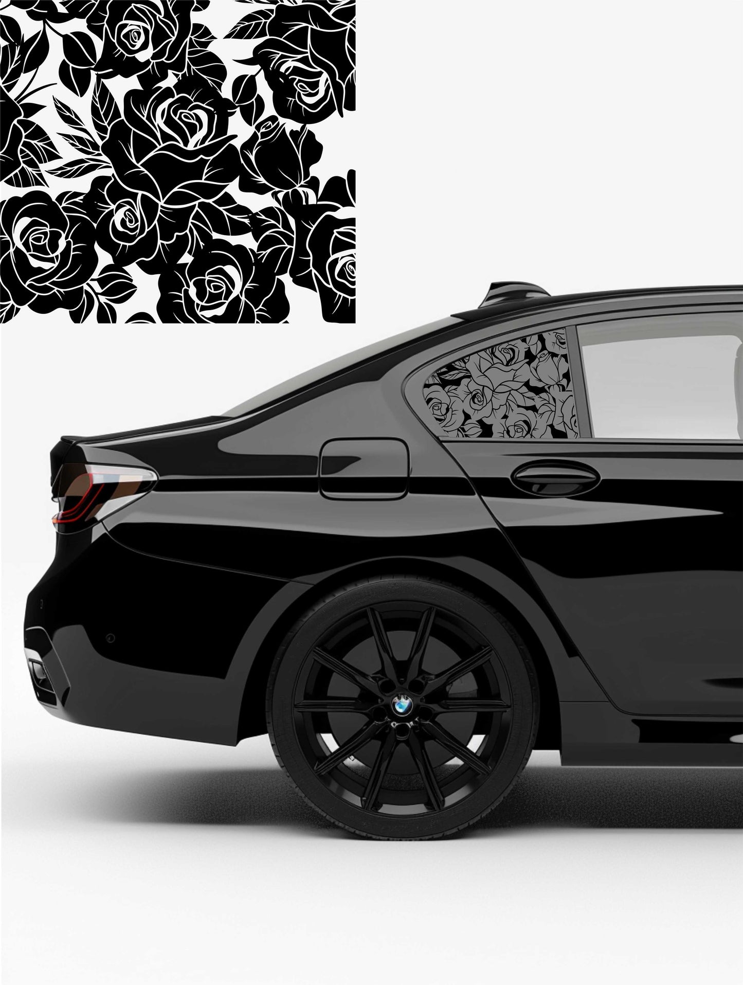 Black Matt Decal - Rose (FOR VARIOUS CARS)