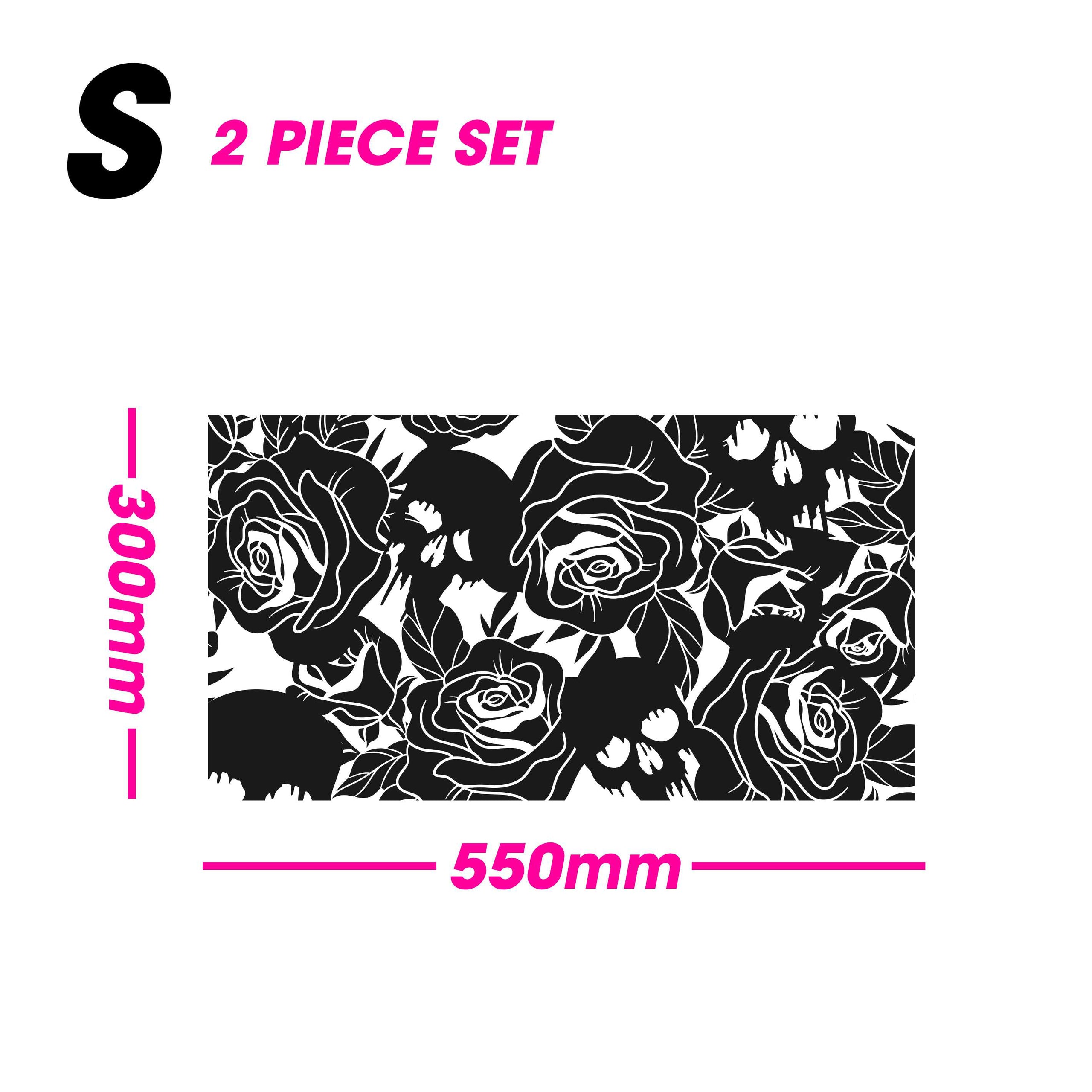 Black Matt SKULL AND ROSES – Rear Window Decal (For Various Cars)