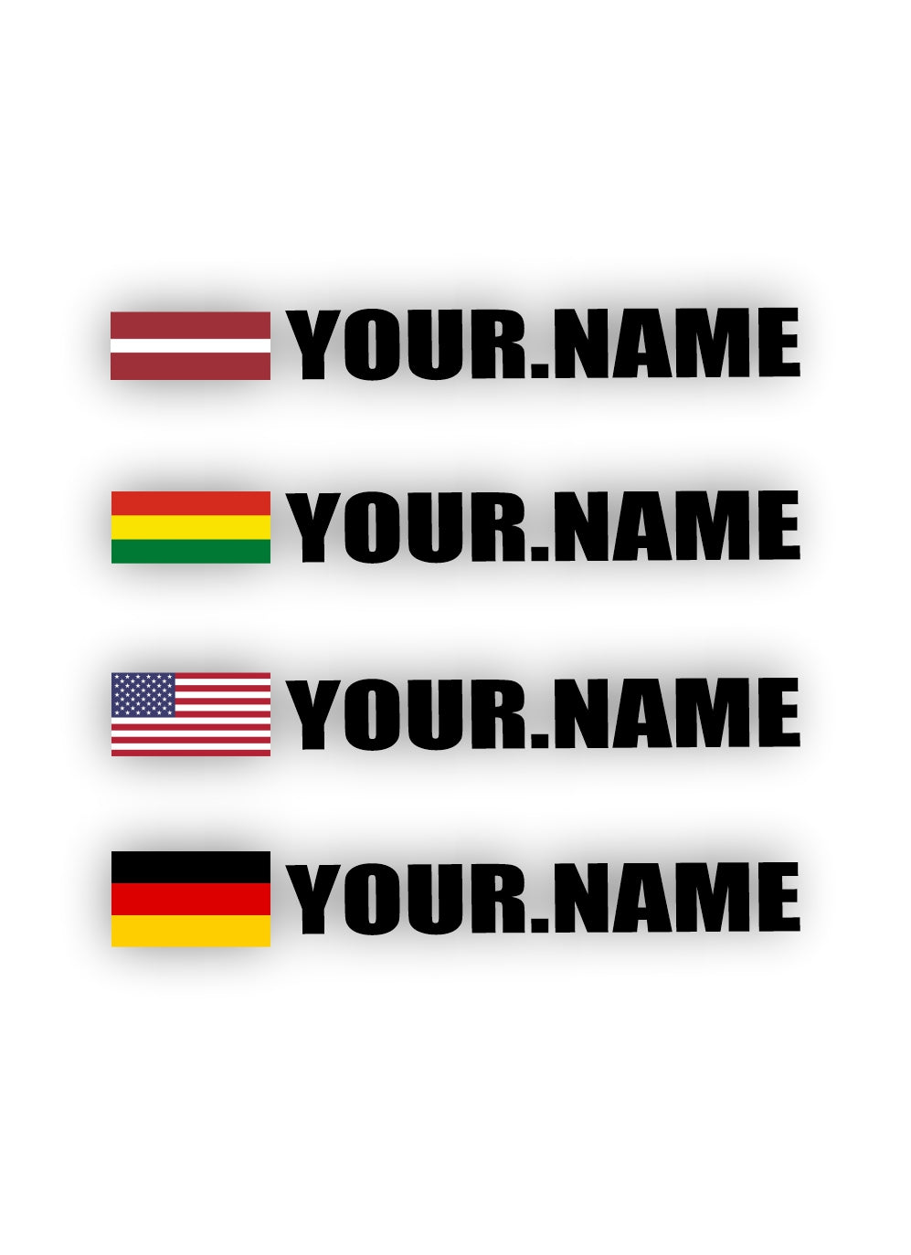 Custom Flag Name Vinyl Sticker