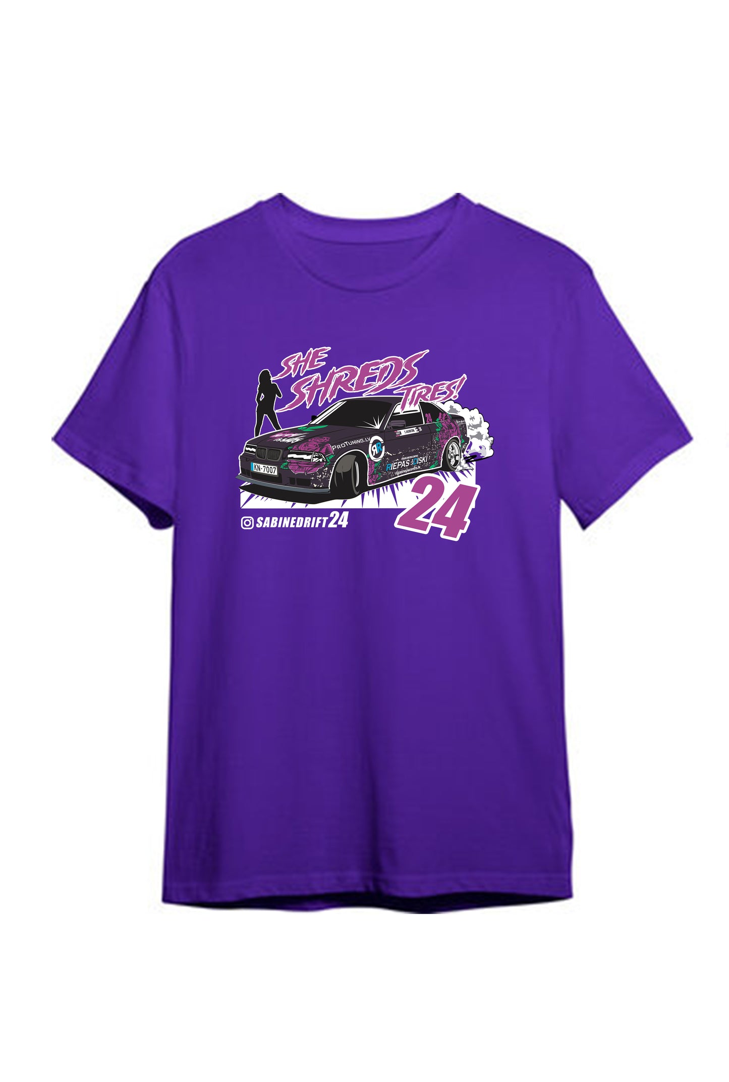 ''Sabine Drift Purple'' Cotton T-Shirt