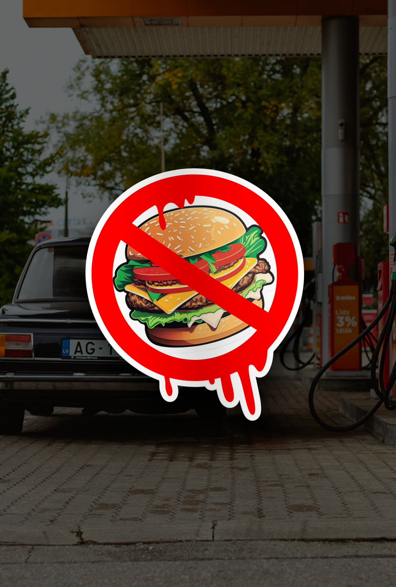 ''No Burger Allowed'' Vinyl Sticker