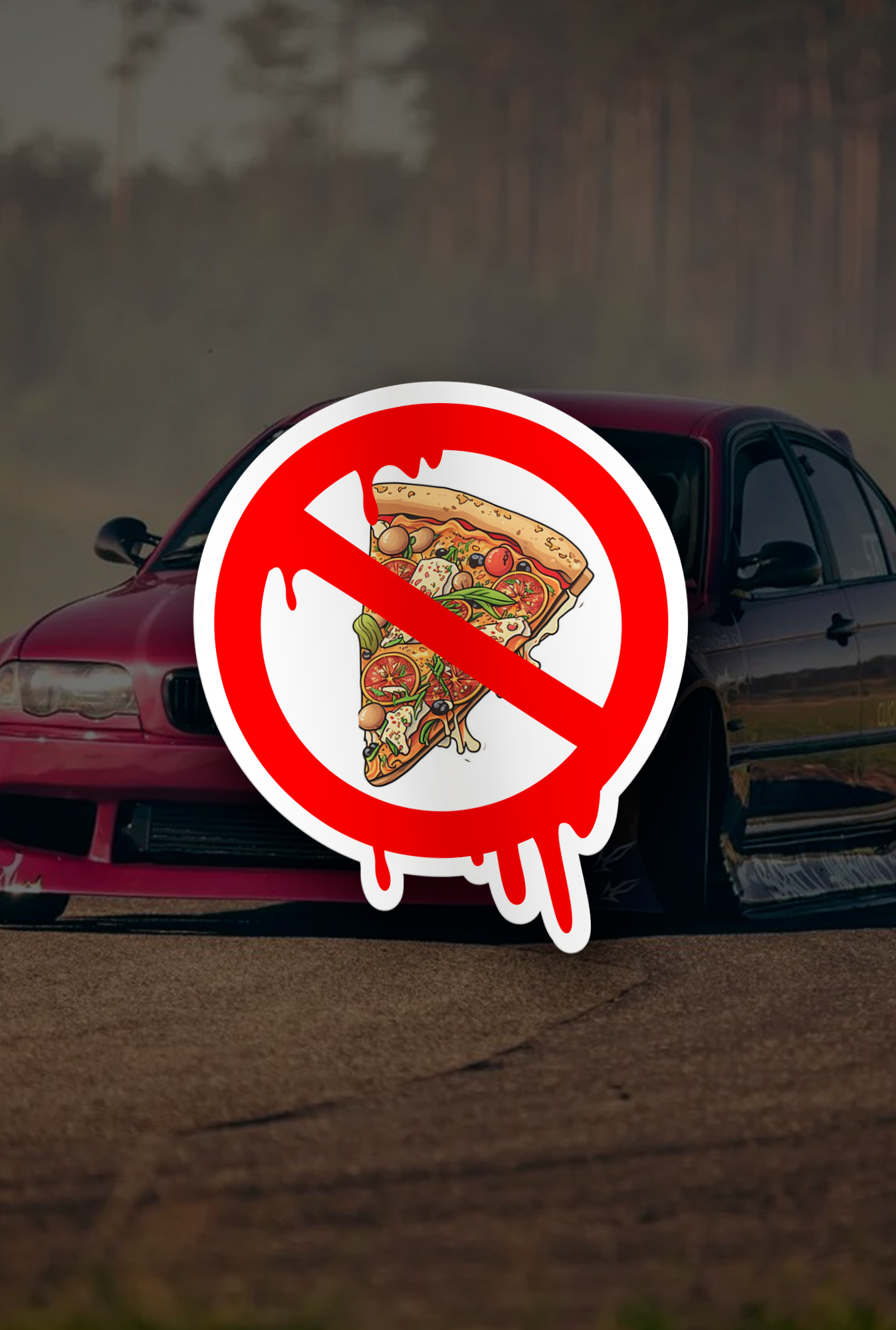 ''No Pizza Allowed'' Vinyl Sticker