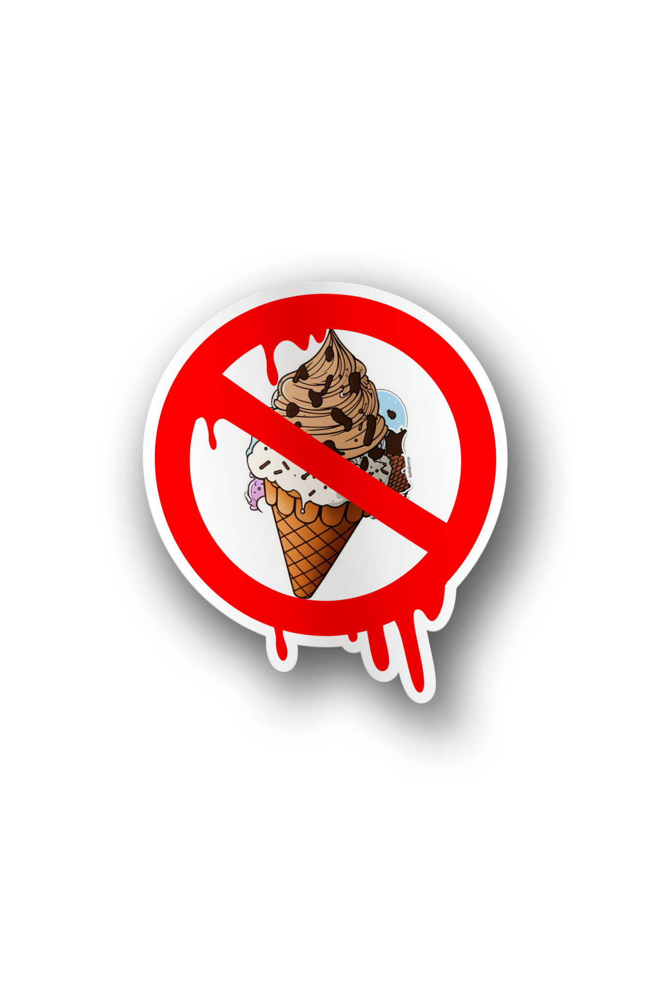 ''No Ice Cream Allowed'' Vinyl Sticker